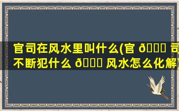 官司在风水里叫什么(官 🐘 司不断犯什么 🐘 风水怎么化解)